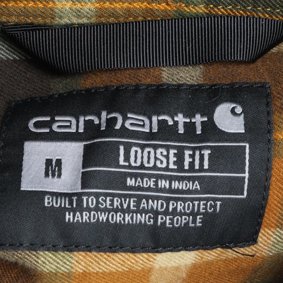 Carhartt Loose Fit Heavyweight Flannel Long-Sleeve Plaid Shirt Men's Size M - Picture 6 of 9